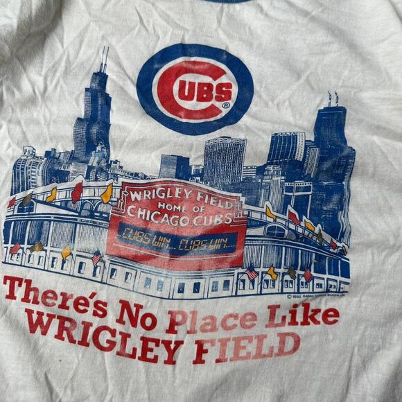 Vintage 80s MLB Chicago Cubs Wrigley Field Ringer Shirt - Picture 3 of 7